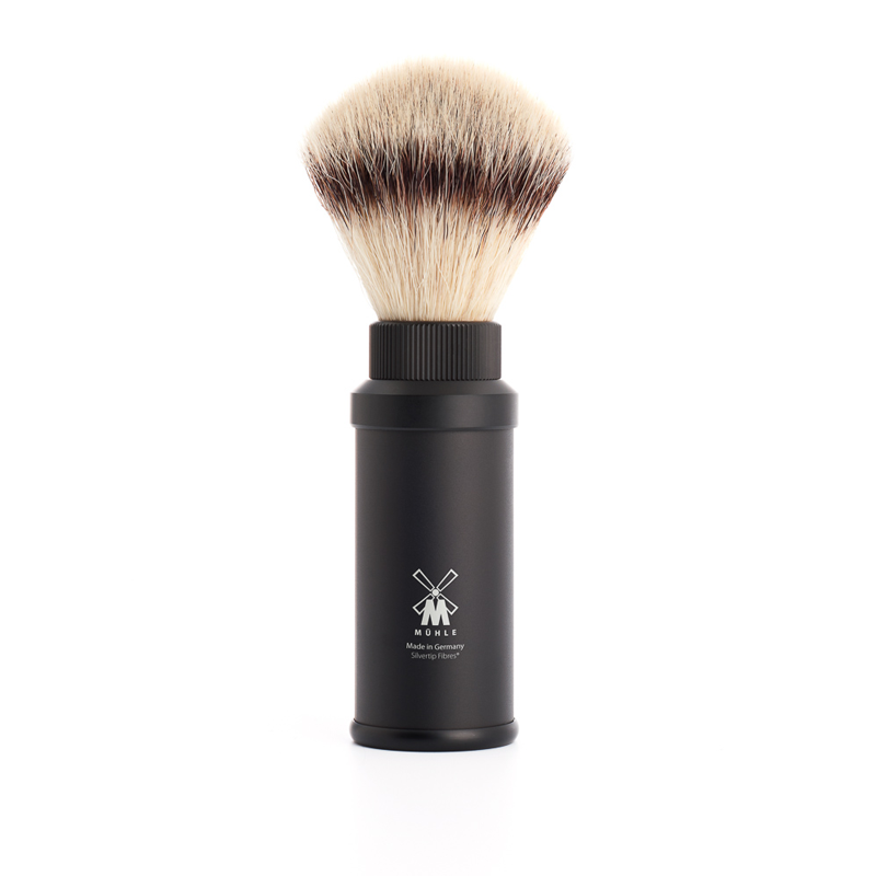 Muehle - Travel Shaving Brush - Black - Silvertip Fiber