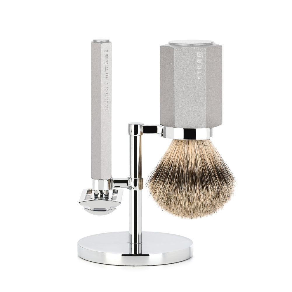 Muehle - Hexagon - Shaving Set Pure - Silvertip