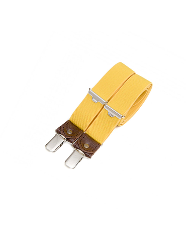 Skinny clip-on suspenders with leather details – Yellow