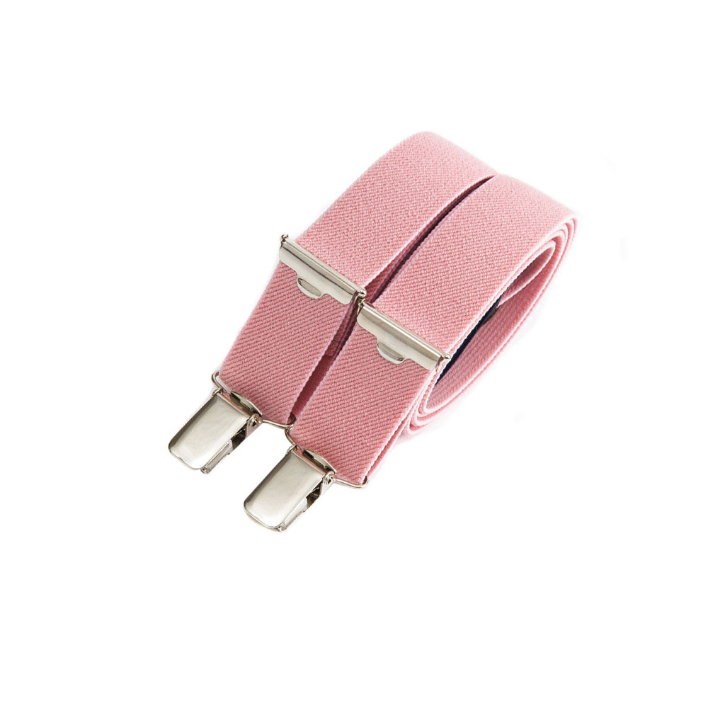 Skinny clip-on suspenders – Pastel baby rose