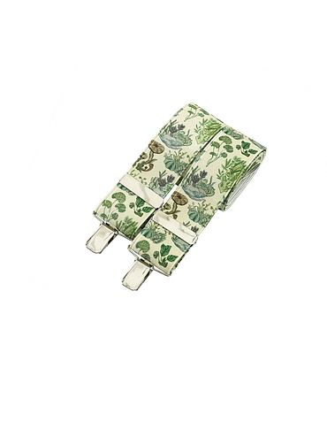 Skinny clip-on suspenders – Printed theme Mushroom