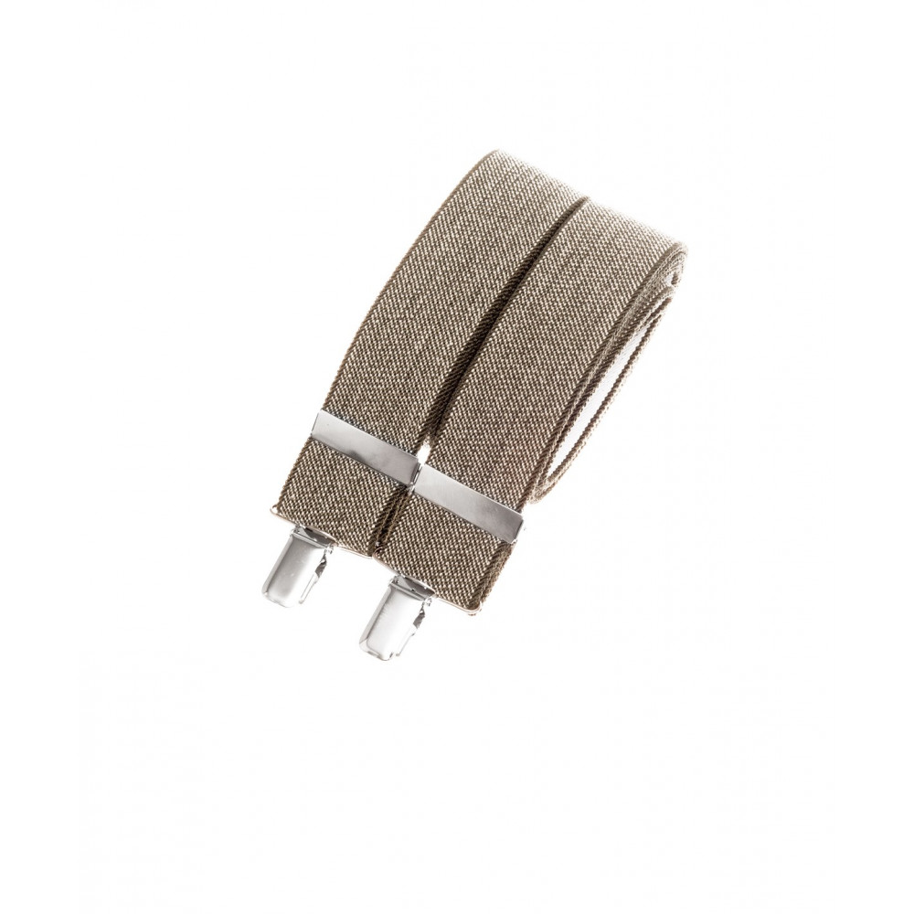 Wide clip-on suspenders – Tweed Kaki