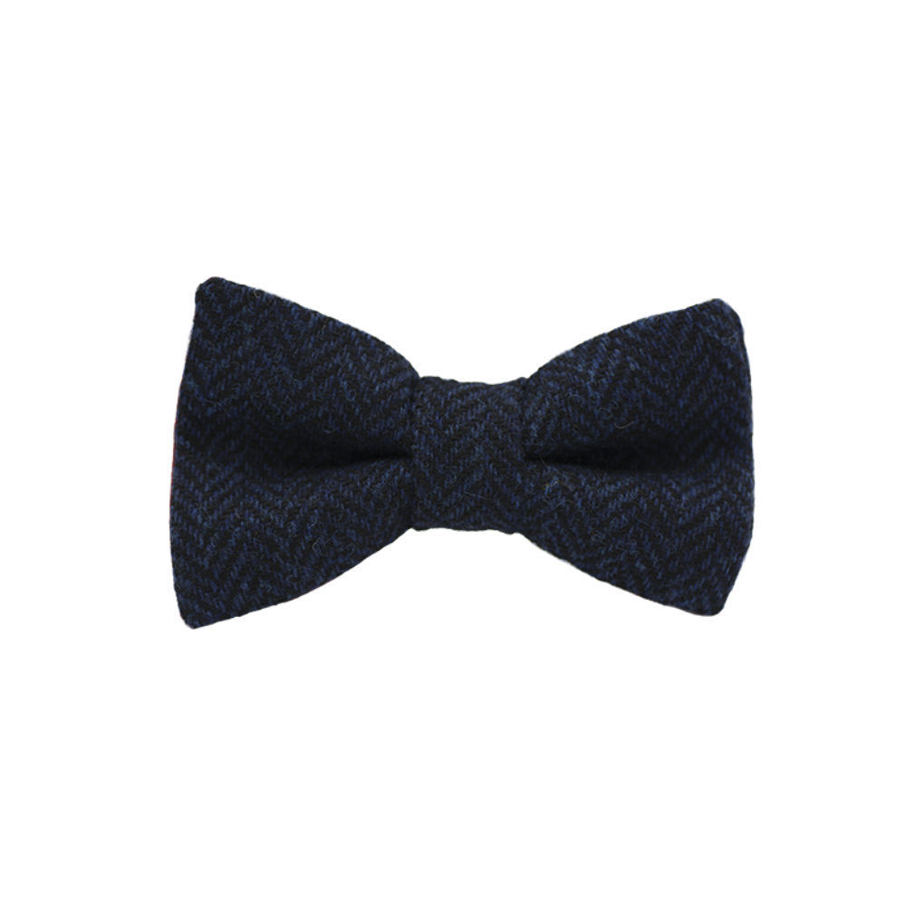 Jaggs - Bow tie Tweed "Dundee" - Chevron bleu marine et noir