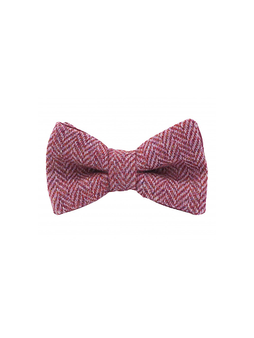 Jaggs - Bow tie Tweed "Dundee" - Chevron rose framboise