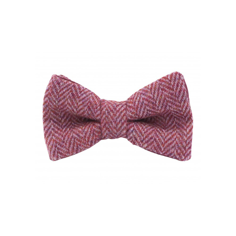 Jaggs - Nœud papillon Tweed "Dundee" - Chevron rose framboise