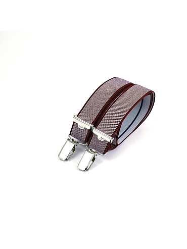 Skinny clip-on suspenders - Speckled Bordeaux