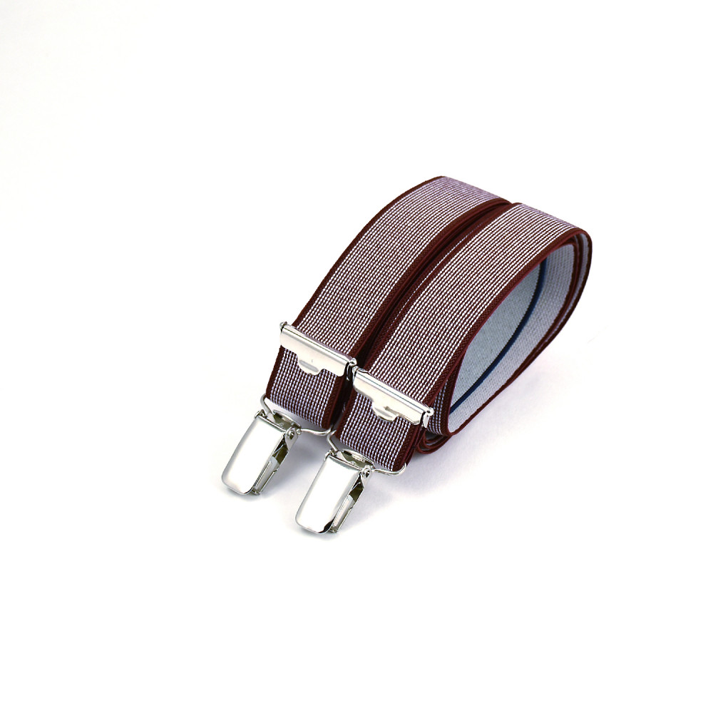Skinny clip-on suspenders - Speckled Bordeaux