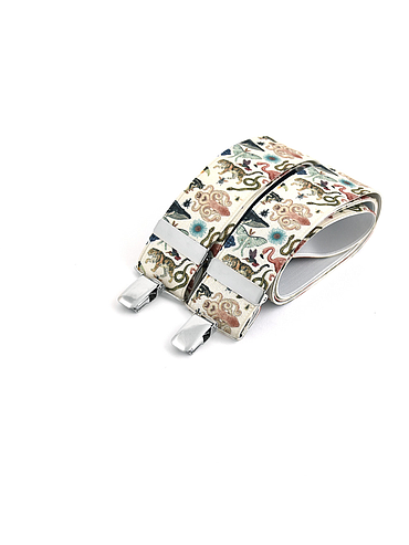 Wide clip-on suspenders - Tiger print theme