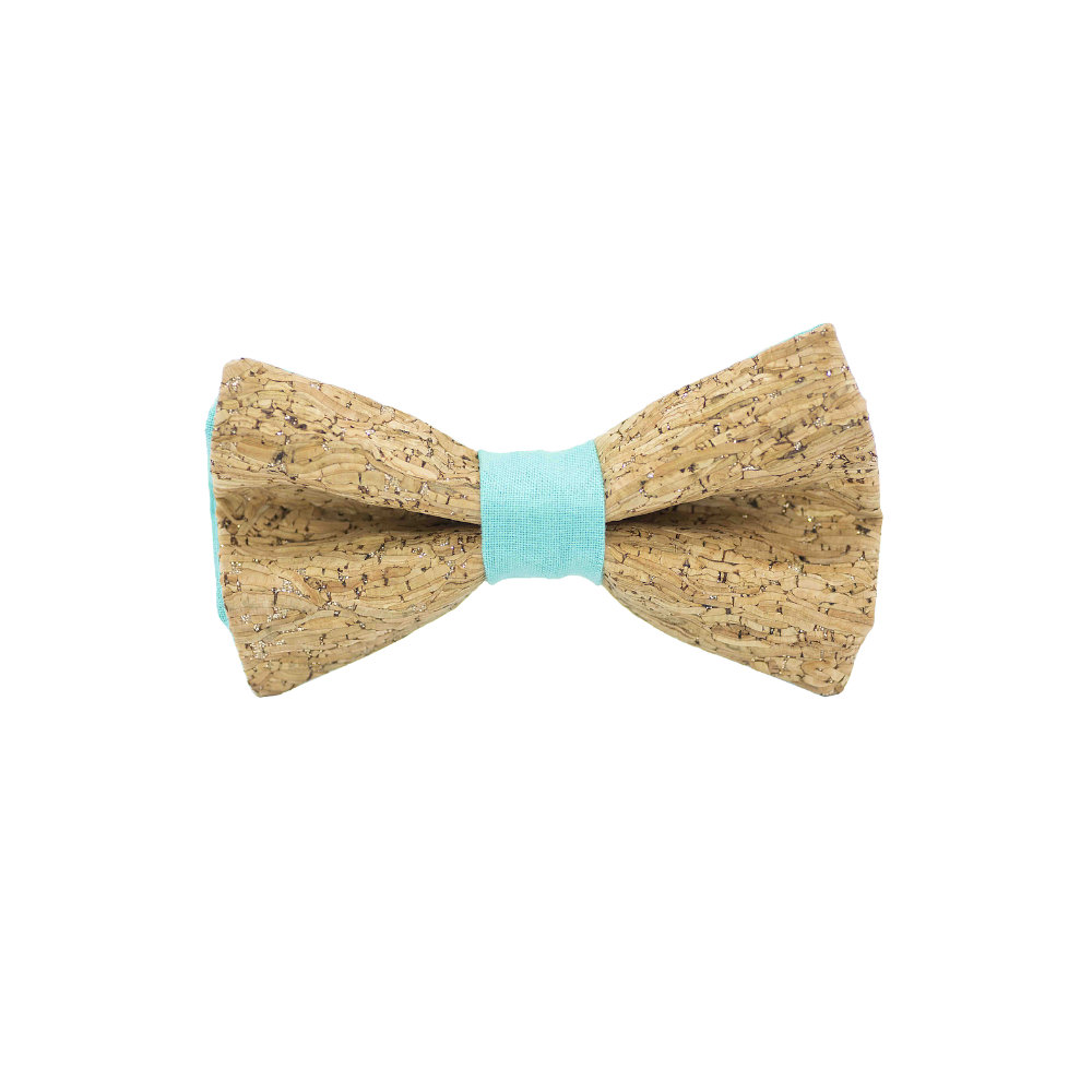 Jaggs - Cork bow tie "Merlot" - Sky Blue Ring