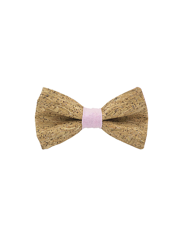 Jaggs - Cork bow tie "Merlot" - Light Pink Ring