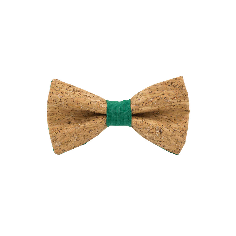 Jaggs - Cork bow tie "Merlot"  Green Ring