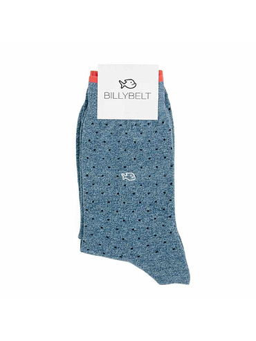 BillyBelt - Chaussettes en coton peigné Square - Bleu Jean