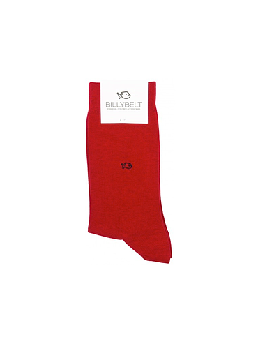 BillyBelt - Chaussettes Coton Unie - Rouge Grenade