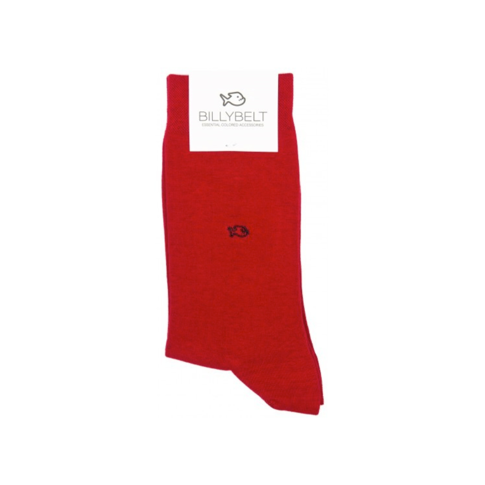 BillyBelt - Plain Cotton Socks - Pomegranate Red