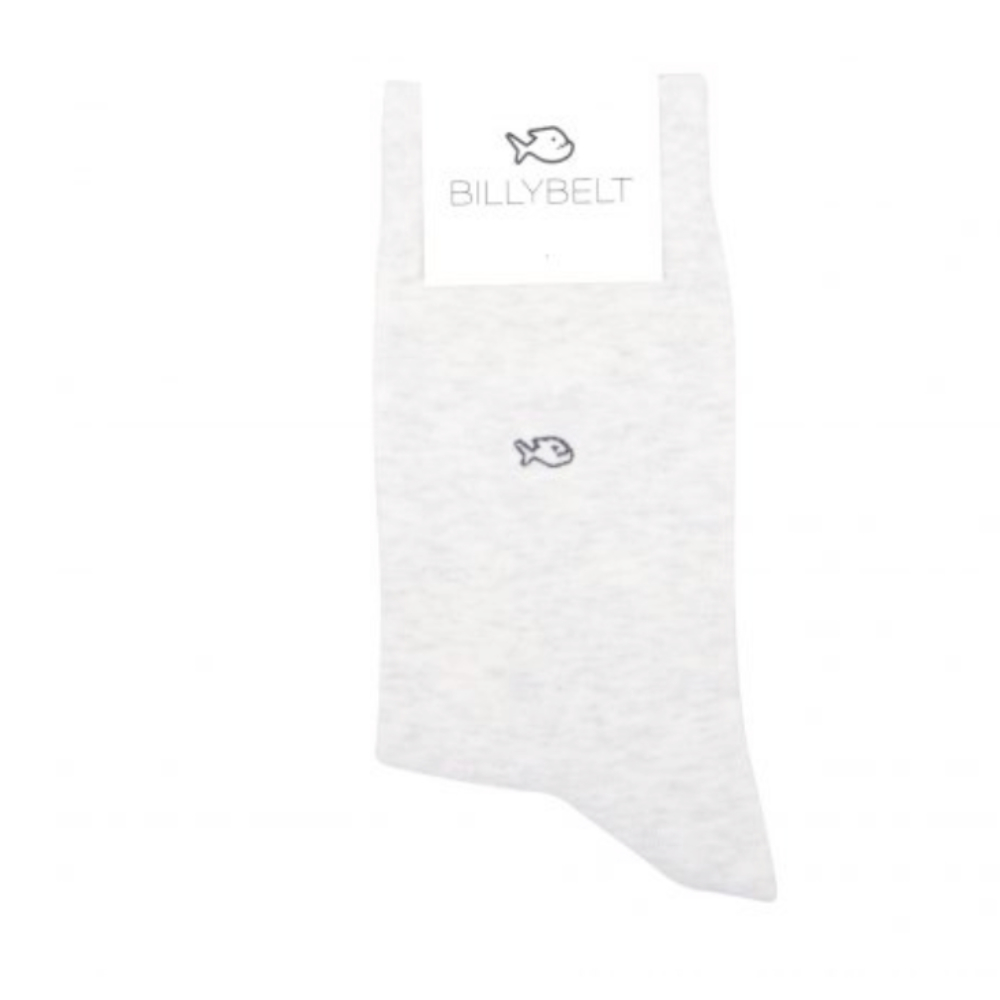 BillyBelt - Plain Cotton Socks - Blanc Chiné