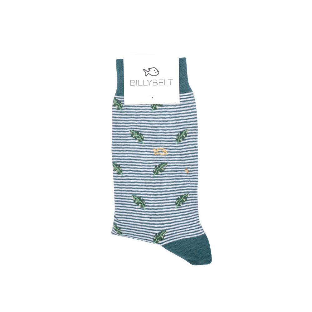 BillyBelt - Chaussettes coton unie - Feuilles vertes