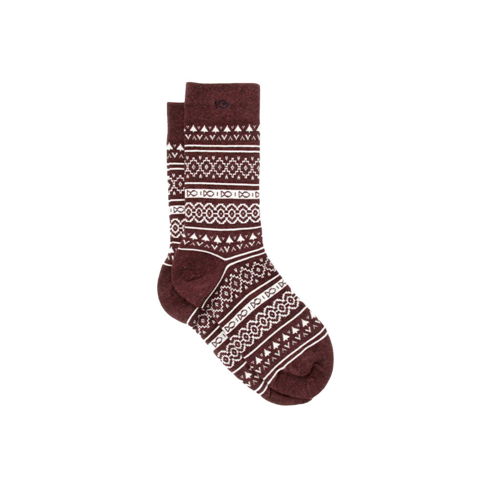 BillyBelt - Jacquard combed cotton socks - Bordeaux