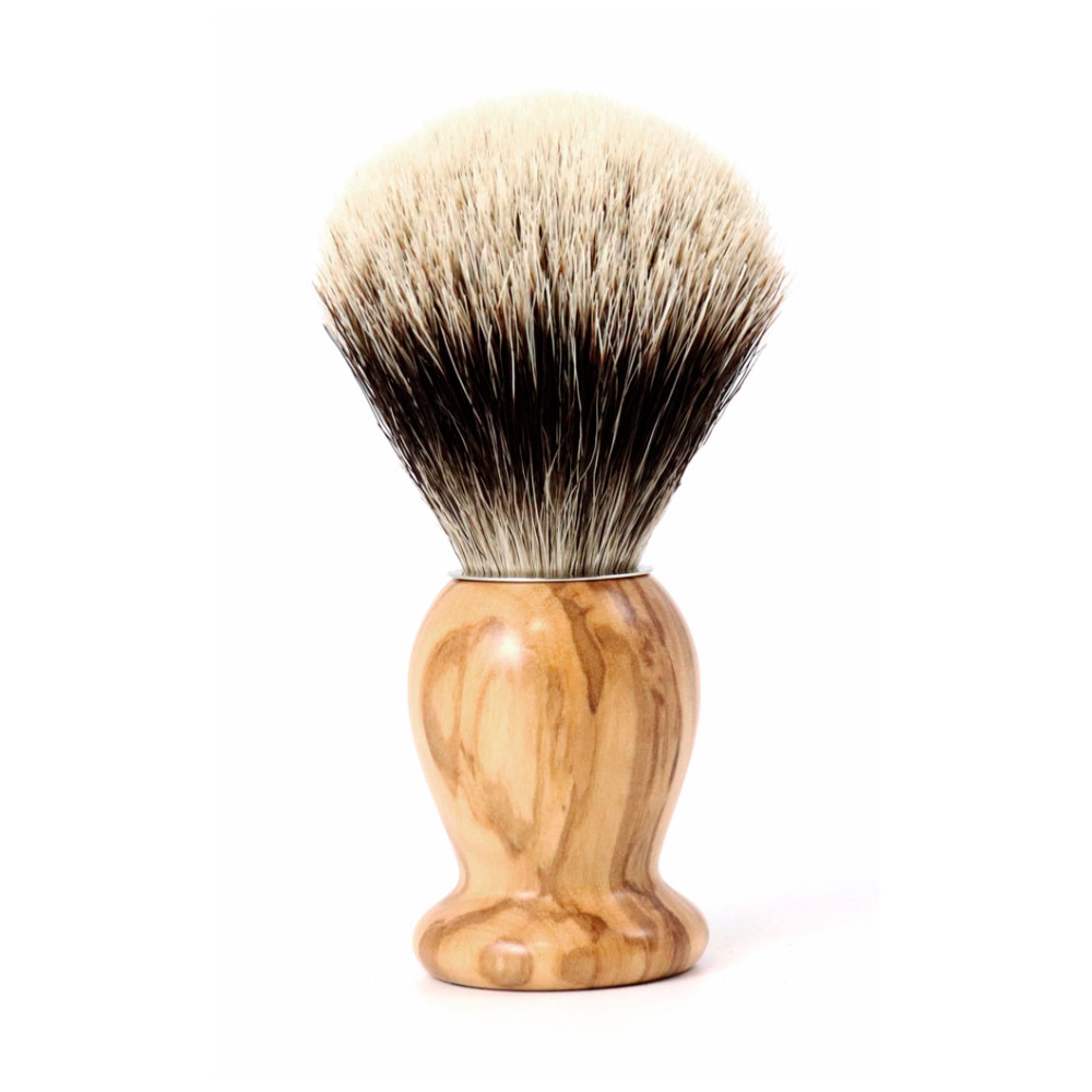 Gentleman - Pure White shaving brush - Olivewood - 21mm