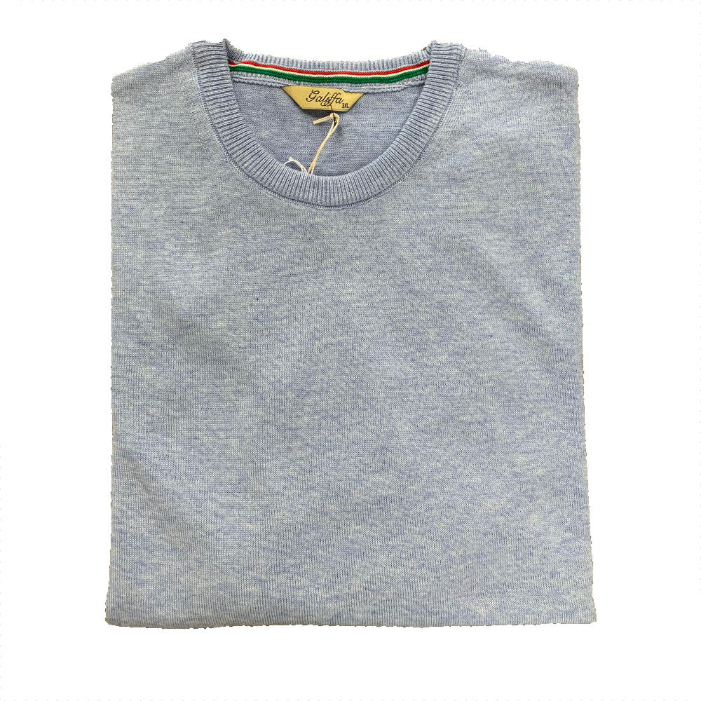 Galiffa - Sky blue Pullover - Round collar - 3XL