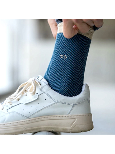BillyBelt - Chaussettes en coton peigné chevrons - Belle-ile
