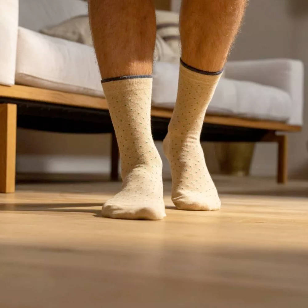 BillyBelt - Chaussettes en coton peigné Square - Sand