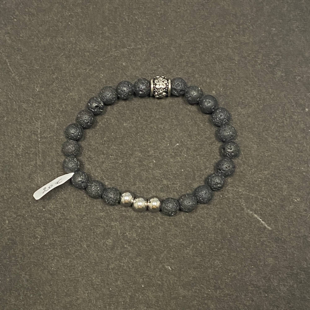 Willems - Bracelet fantaisie - Pierre de lave et acier