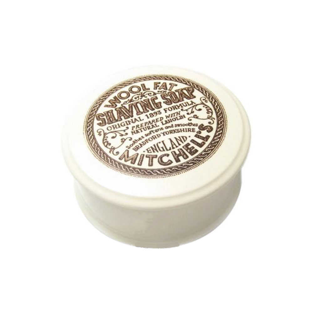 Mitchell's Woolfat Shaving Soap in Ceramic Bowl - 125g