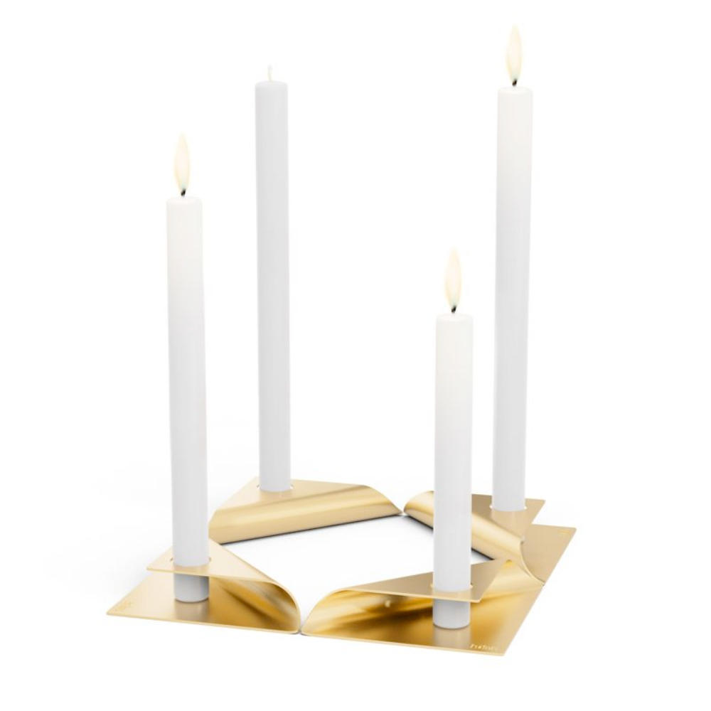 Hofats - SQUARE CANDLE gold (4 pieces)