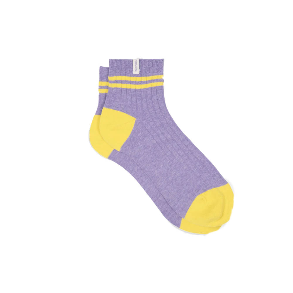 BillyBelt - Chaussettes mi-hautes - Violet, rayé jaune
